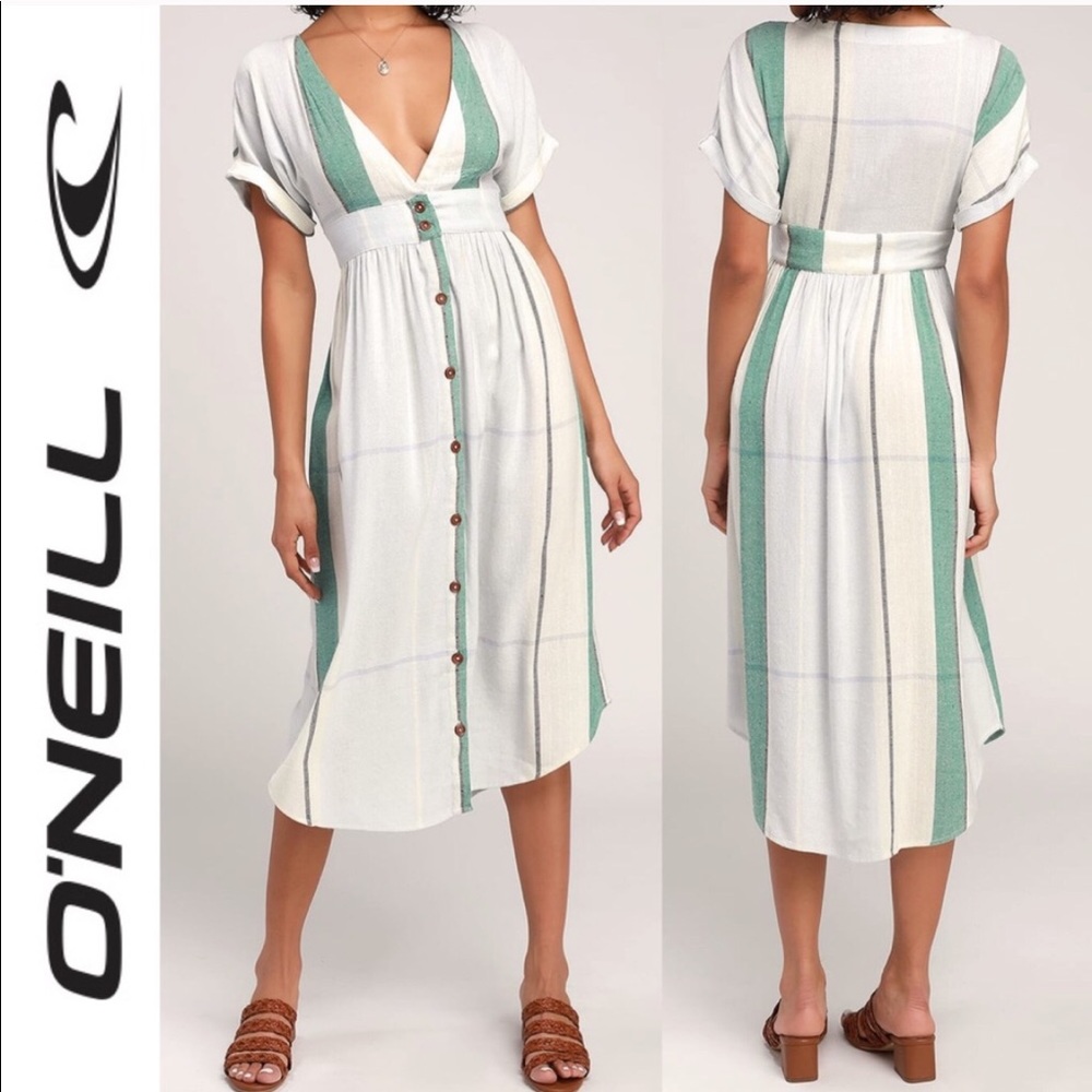 🆕 O’Neill Button Front Striped Midi Dress